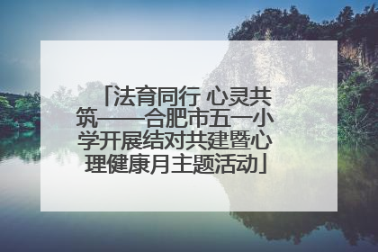 法育同行 心灵共筑——合肥市五一小学开展结对共建暨心理健康月主题活动